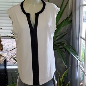 CALVIN KLEIN black and white blouse
